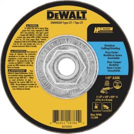 Dewalt DW8452H 4-1/2 Inch X 1/8 Inch X 5/8 Inch -11 T27 Stainless Wheel Bulk (10 Pack)