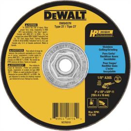 Dewalt DW8457H 6 Inch X 1/8 Inch X 5/8 Inch -11 T27 Stainless Wheel Bulk (10 Pack)