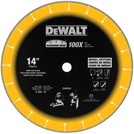 Dewalt DW8500 14 Inch X 7/64 Inch X 1 Inch Diamond Edge Chop Saw Blade