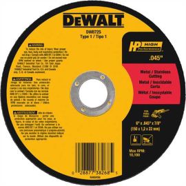 Dewalt DW8725 6 Inch X .040 Inch X 7/8 Inch A60t Metal Thin Cut-Of Bulk (25 Pack)