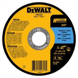 Dewalt DW8725S 6 Inch X.045 X 7/8 Inch Cfree Thin Cutoff Wheel Bulk (25 Pack)