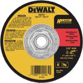 Dewalt DW8753 5 Inch X 3/32 Inch X 5/8 Inch -11 Abrasive Bulk (10 Pack)