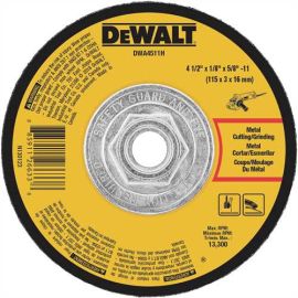 Dewalt DWA4511H 4-1/2 Inch X 1/8 Inch X 5/8 Inch -11 Metal Grinding Wheel Bulk (10 Pack)