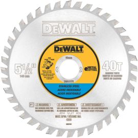 Dewalt DWA7771 5-1/2 Inch 40t Stainless Steel Metal Cutting 20mm Arbor