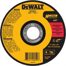 Dewalt DWA8063F 5 X .040 X 7/8 T1 Hp Fast Cut-Off Wheel Bulk (25 Pack)