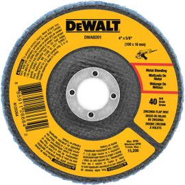 Dewalt DWA8201 4 Inch X 5/8 Inch 40 Grit Zirconium T29 Flap Disc Bulk (10 Pack)