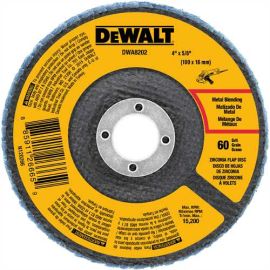Dewalt DWA8202 4 Inch X 5/8 Inch 60 Grit Zirconium T29 Flap Disc Bulk (10 Pack)