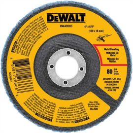 Dewalt DWA8203 4 Inch X 5/8 Inch 80 Grit Zirconium T29 Flap Disc Bulk (10 Pack)