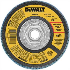 Dewalt DWA8206 4-1/2 Inch X 7/8 Inch 40 Grit Zirconium T29 Flap Disc Bulk (10 Pack)