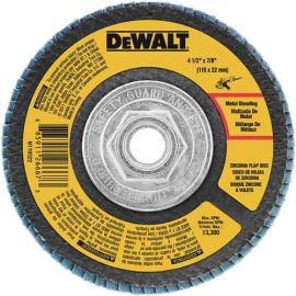 Dewalt DWA8207 4-1/2 Inch X 7/8 Inch 60 Grit Zirconium T29 Flap Disc Bulk (10 Pack)