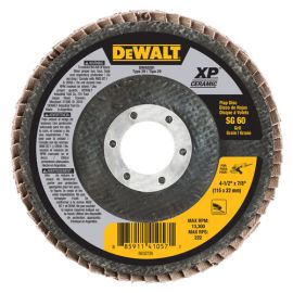 Dewalt DWA8281 4-1/2x7/8in Sg60 T29 Cer Flap Disc Bulk (10 Pack)