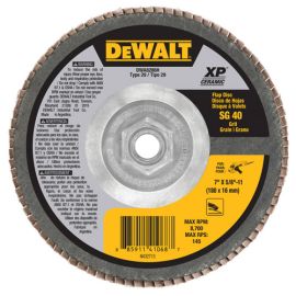 Dewalt DWA8286H 7x5/8-11in Sg40 T29 Cer Flap Disc Bulk (5 Pack)
