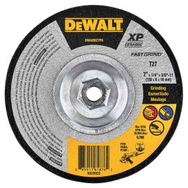 Dewalt DWA8927FH Abrasive Cut-Off Wheel: 7 in Abrasive Wheel Dia, Ceramic, Type 27, 5/8"-11 Arbor Hole Size