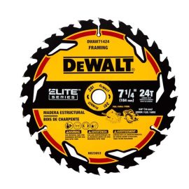 Dewalt DWAW71424 Elite Series 7-1/4-in 24-Tooth Tungsten Carbide-tipped Steel Circular Saw Blade