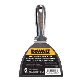 Dewalt L5 DXTT-2-405 5 Inch All Stainless Steel Joint Knife | One-Piece Premium Polished Metal Putty Blade 4 PK