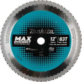 Makita E-12033 12" 63T Carbide-Tipped Max Efficiency Saw Blade, Metal/General Purpose