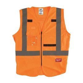 Milwaukee 48-73-5034 Class 2 High Visibility Safety Vests (Orange-ANSI) 4X/5X (Pack of 12)