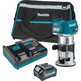 Makita GTR01D1 40V max XGT® Brushless Cordless Compact Router Kit, with one battery (2.5Ah)