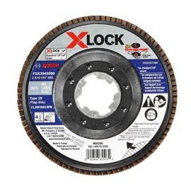 Bosch FDX2945080 4-1/2 Inch X-LOCK Arbor Type 29 80 Grit Flap Disc - 10 Pieces