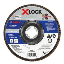 Bosch FDX2960040 6 Inch X-LOCK Arbor Type 29 40 Grit Flap Disc - 10 Pieces