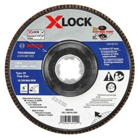 Bosch FDX2960060 6 Inch X-LOCK Arbor Type 29 60 Grit Flap Disc - 10 Pieces