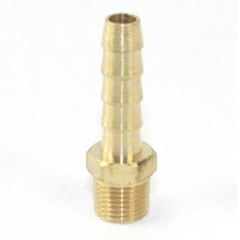 Interstate Pneumatics FM24 Brass Hose Barb Fitting, Connector, 1/4 Inch Barb X 1/8 Inch NPT Male End