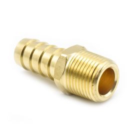 Interstate Pneumatics FM68 Brass Hose Barb Fitting, Connector, 1/2 Inch Barb X 3/8 Inch NPT Male End
