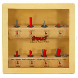 Freud 96-100 8-Piece Dovetail Incra Jig Bit Set with 1/4-Inch Shanks 