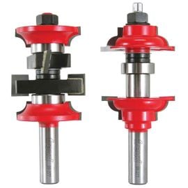 Freud 99-277 2 Piece Entry Door Router Bit System 2 inch & 2-1/4 inch Doors, Roundover Style, 1/2 inch Shank With TiCo Hi-Density Carbide.