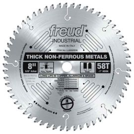 Freud LU89M008 8 Inch 58 Tooth Non-Ferrous Metal Cutting Saw Blade with 5/8 Inch Arbor