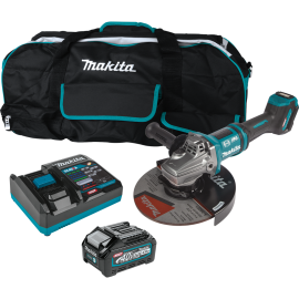 Makita GAG10M1 40V Max XGT Brushless Lithium-Ion 9 in. Cordless Paddle Switch Angle Grinder Kit with Electric Brake and AWS (4 Ah)