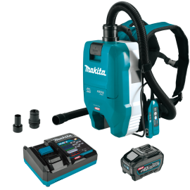 Makita GCV06T1 40V max XGT Brushless Cordless 1/2 Gallon HEPA Filter Backpack Dry Dust Extractor Kit, AWS Capable, with one battery (5.0Ah)