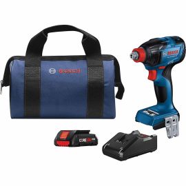 Bosch GDX18V-1860CB15 18V Brushless Connected-Ready Freak 1/4 Inch and 1/2 Inch Two-In-One Bit/Socket Impact Driver Kit with (1) CORE18V 4.0 Ah Compact Battery
