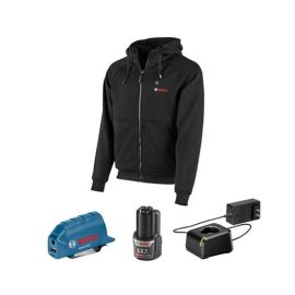Bosch GHH12V-20LN12 12V Max Heated Hoodie Kit with Portable Power Adapter - Size Large 