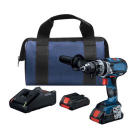 Bosch GSB18V-755CB25 18V EC Brushless Connected-Ready Brute Tough 1/2 Inch Hammer Drill/Driver Kit with (2) CORE18V 4.0 Ah Compact Batteries