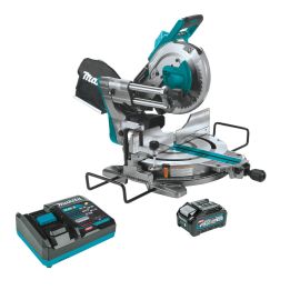 Makita GSL03M1 40V max XGT Brushless Cordless 10 Inch Dual-Bevel Sliding Compound Miter Saw Kit, AWS Capable, with one battery (4.0Ah)