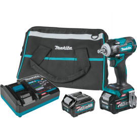 Makita GWT04D 40V Max XGT Brushless Lithium-Ion 1/2 in. Cordless 4-Speed Impact Wrench with Friction Ring Anvil Kit (2.5 Ah)
