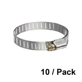 Interstate Pneumatics H585-10PK 1-13/16 Inch to 2-3/4 Inch OD Worm Gear Stainless Steel Pipe Fitting Hose Clamp 10/PK