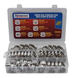 Interstate Pneumatics H60FK Assorted 60 pcs Stainless Steel Hose Clamps Kit