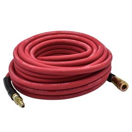 Interstate Pneumatics HA44-100EH44BS 1/4 Inch 100 ft Red Rubber Hose Kit with 1/4 Inch Brass Coupler and Steel Plug