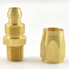 Interstate Pneumatics HRPZ55-01 5/16 Inch Reusable Solid Hose-End Fitting With 1/4 Inch NPT Male Ends