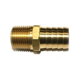 Interstate Pneumatics FM89 Brass Hose Barb Fitting, Connector, 3/4 Inch Barb X 1/2 Inch NPT Male End