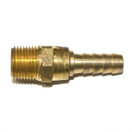 Interstate Pneumatics FMS166 Brass Hose Fitting, Connector, 3/8 Inch Swivel Barb x 3/8 Inch Male NPT End