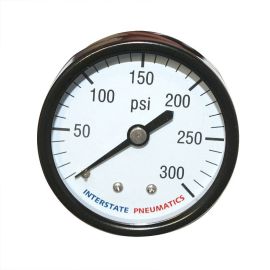 Interstate Pneumatics G2112-300 Pressure Gauge 300 PSI 2 Inch Diameter 1/4 Inch NPT Rear Mount