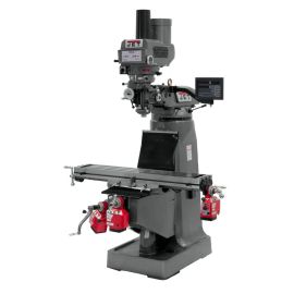 Jet 691170 JTM-4VS Mill With 3-Axis Newall DP700 DRO (Quill) With X, Y and Z-Axis Powerfeeds and Power Draw Bar