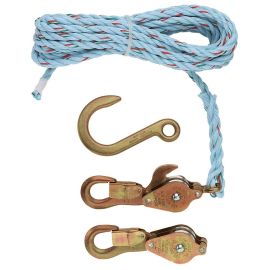 Klein Tools 1802-30SR Block & Tackle, with Standard Snap Hooks and Rope