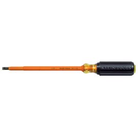 Klein Tools 605-7-INS Insulated 1/4 Inch (6 mm) Cabinet-Tip - 7 Inch (178 mm) Round-Shank Screwdriver