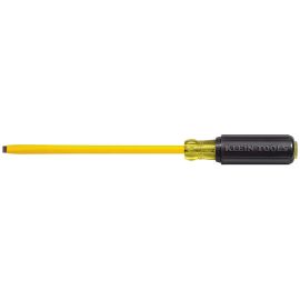 Klein Tools 620-8 Coated 3/8 Inch (10 mm) Cabinet-Tip Screwdriver 8 Inch (203 mm) Heavy-Duty Round-Shank