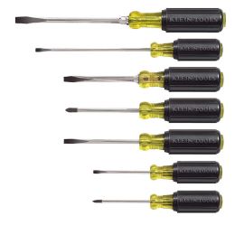 Klein Tools 85076 Screwdriver Set, Cushion-Grip Assortment with Pouch (7 Piece)