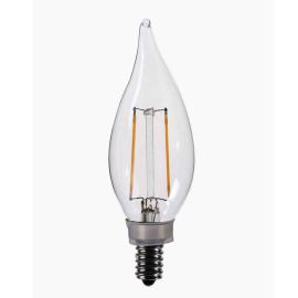 CTL LB25FCNC-D/WW-2PK 2W LED Dimmable CA10 Clear Flame Tip Candle 2700K E12 Base 2PK  Inch